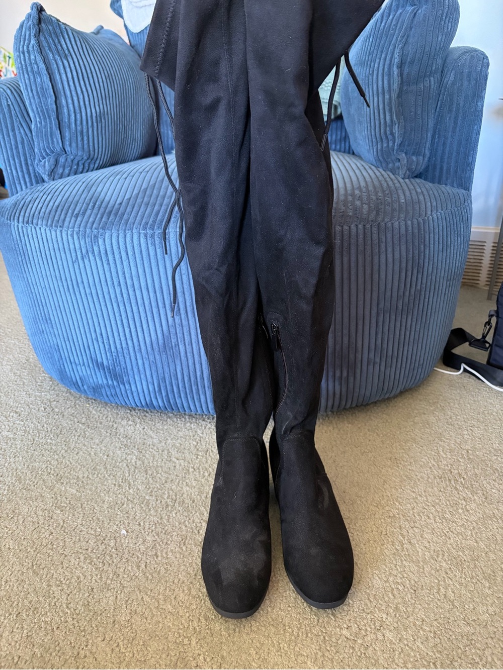 Faux Suade Over-the-knee Boots